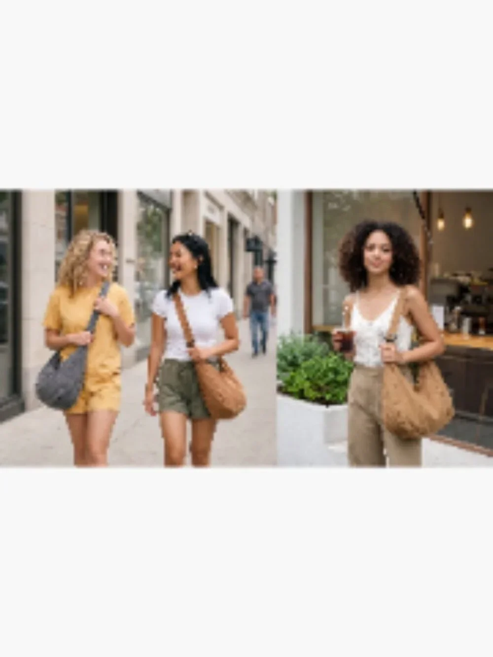 Canvas Hobo Crossbody Tote Bag with Zipper, Adjustable Strap, Fits 13-14